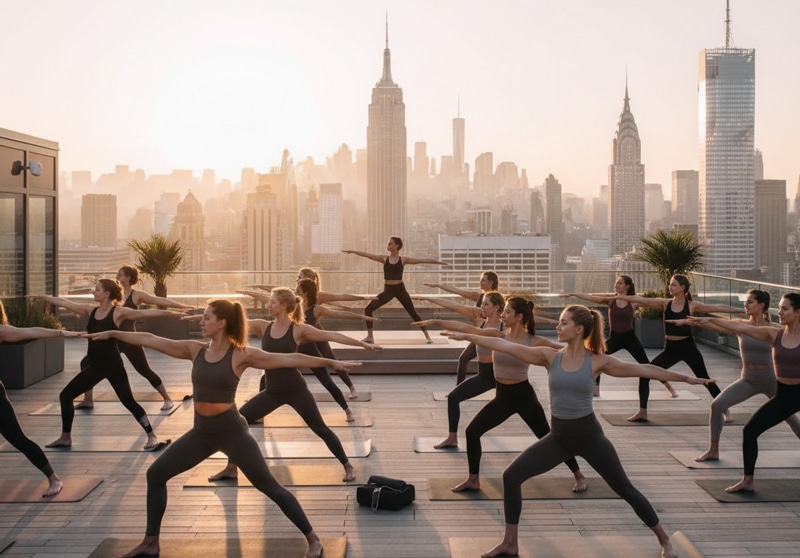 Hidden rooftop yoga in New York
